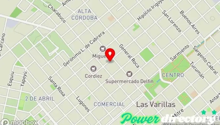 mapa de Poli Consultorios Las Varillas Oficina médica, Médico en Las Varillas