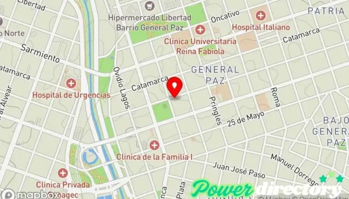 mapa de Prokynesis Clínica de fisioterapia, Osteópata, Clínica de medicina deportiva en Córdoba