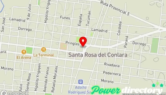 mapa de Rapipago Servicio de transferencias de dinero, Cobro de deudas en Santa Rosa del Conlara