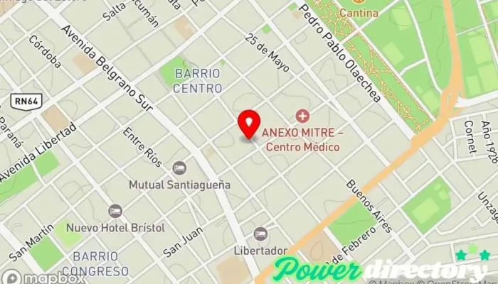 mapa de Rehabilitación Médico Integral Clínica de fisioterapia, Fisioterapeuta, Hospital privado en Santiago del Estero