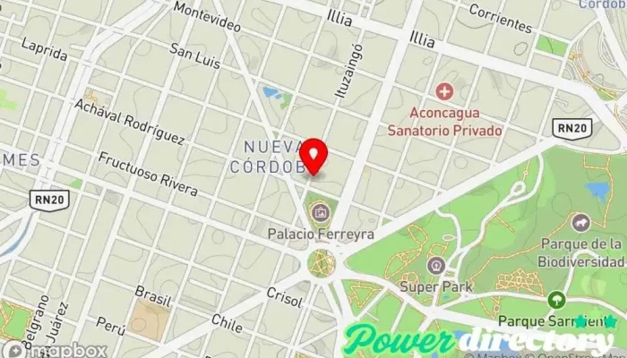 mapa de Rodríguez Metayer Consultorios Privados Centro de rehabilitación, Kinesiólogo, Osteópata, Fisioterapeuta en Córdoba