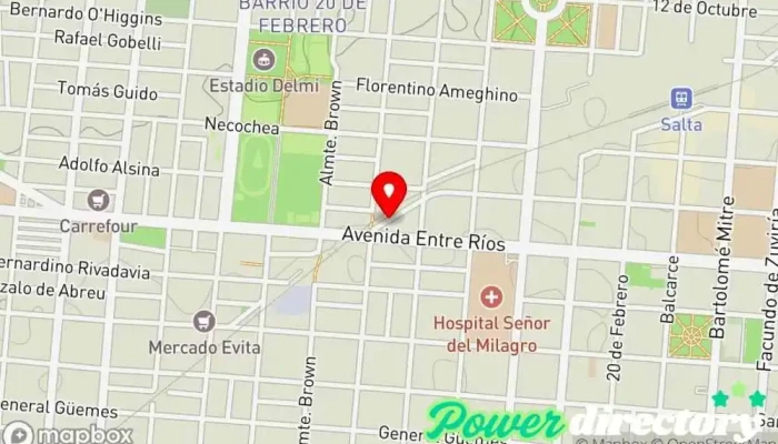 mapa de Salus Kinesiologia Y Fisioterapia Oficina médica en Salta