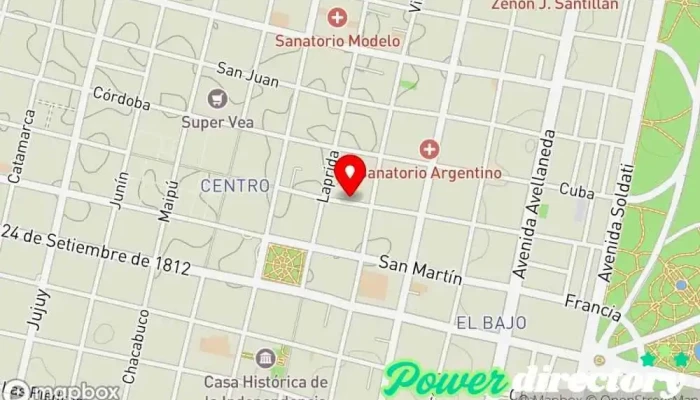 mapa de San Valentín Estetica Y Rehabilitación Centro de rehabilitación en San Miguel de Tucumán