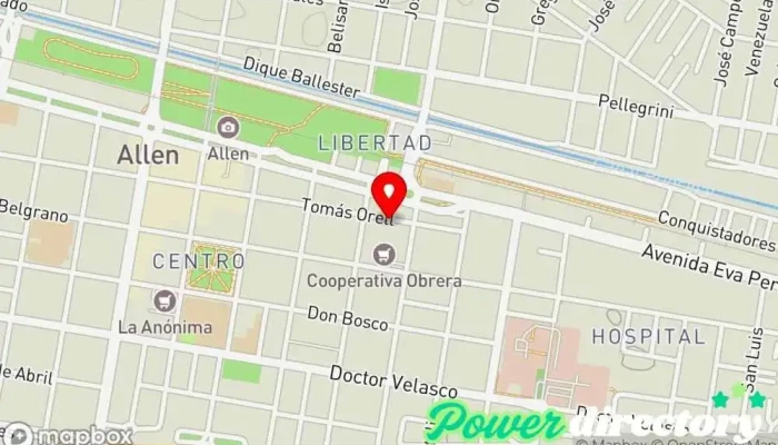 mapa de SANATORIO ALLEN Clínica ambulatoria en Allen
