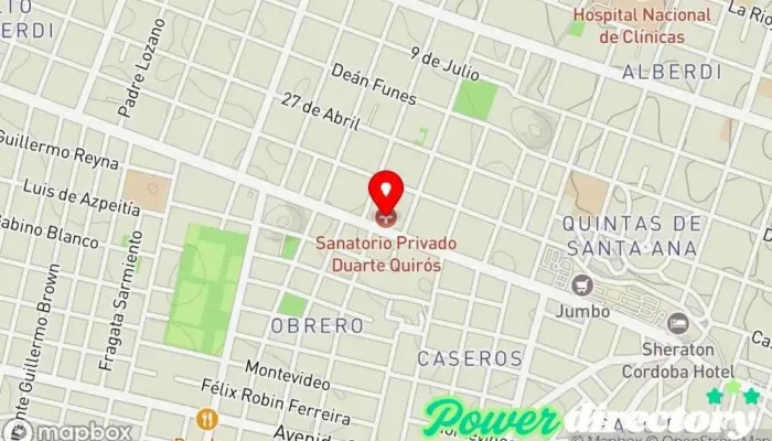 mapa de Sanatorio Duarte Quirós Clínica especializada en AOQ