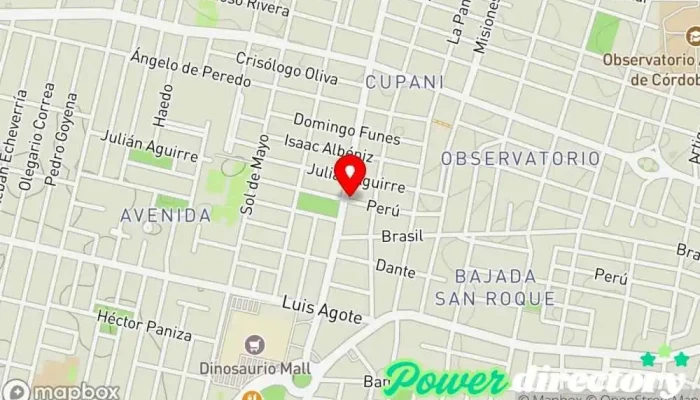 mapa de SOLEDAD DOMINGUEZ - Lic en kinesiología y Fisioterapia Osteópata, Acupuntor, Masajista, Fisioterapeuta en Córdoba