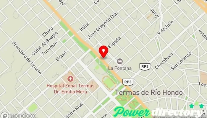 mapa de Sucursal Hondeños Tienda de galletas en Termas de Río Hondo