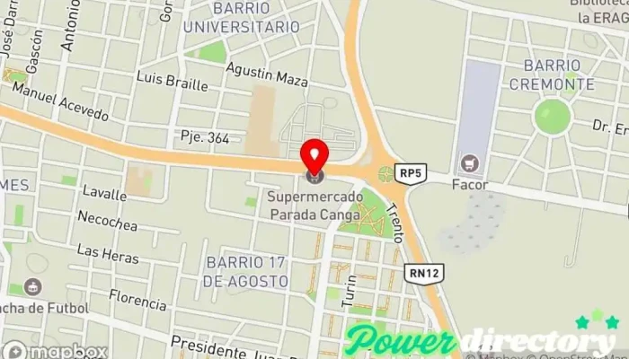 mapa de Supermercados Parada Canga Supermercado, Panadería, Grandes almacenes en Corrientes