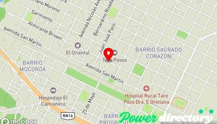 mapa de Taco pozo chaco Tienda de regalos en Taco Pozo