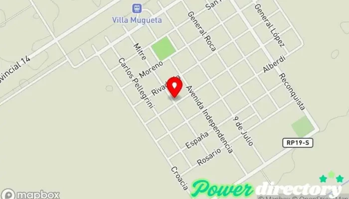 mapa de Tenaglia Seguros, Gestoría Del Automotor y Rapipago Oficinas de empresa en Villa Mugueta
