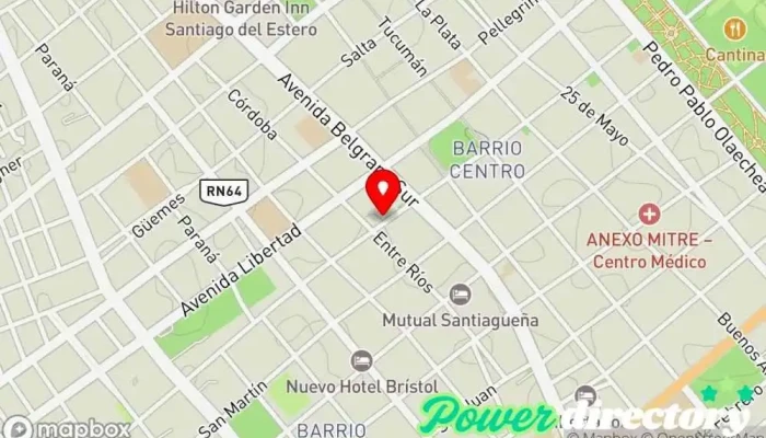 mapa de TraumatologiayRehabilitacion Fisioterapeuta en Santiago del Estero