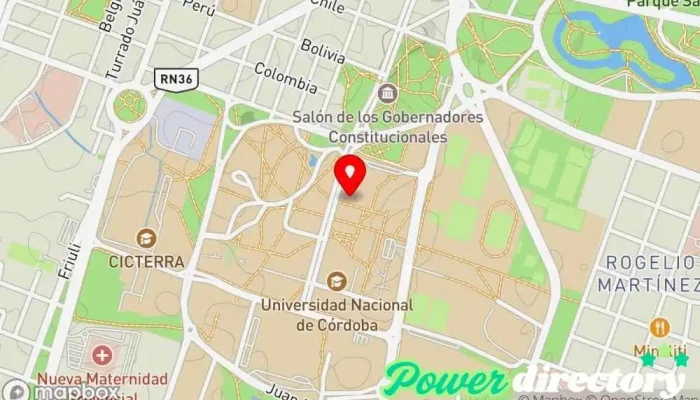 mapa de UNC - Facultad de Medicina - Escuela de Kinesiología y Fisioterapia Escuela universitaria en Córdoba