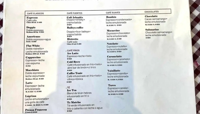 Universo Gluten Free -  Carta - San Juan