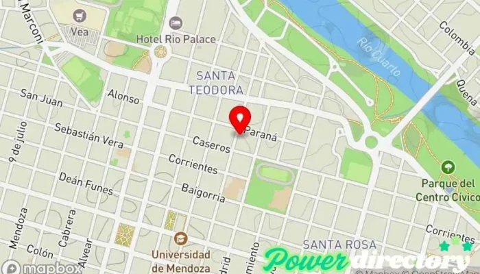 mapa de Vía del Sol Multiespacio Centro de salud y bienestar, Centro de yoga en Río Cuarto