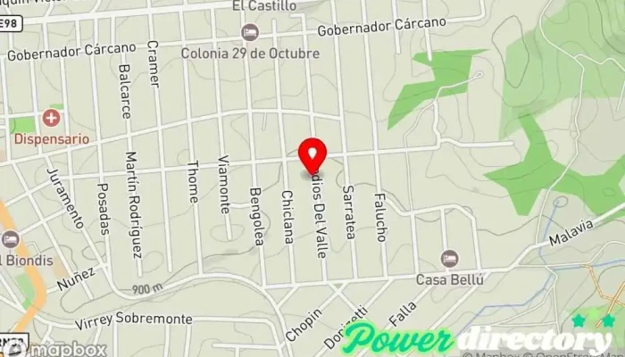 mapa de Western Union Servicio de transferencias de dinero en Valle Hermoso
