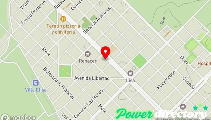 mapa de Western Union Servicio de transferencias de dinero en Villa Elisa